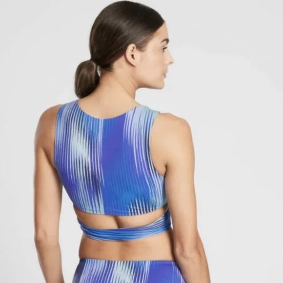 Athleta 2020 IBIZA Convertible Bikini Top ONLY Wrap Blue Women's Size S, NWT - Picture 4 of 13
